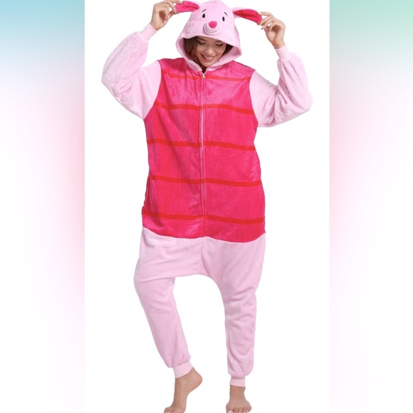 NWOT QSTYLE Adult Pig Onesie Halloween Costume/Pajama Size Small - Picture 1 of 11